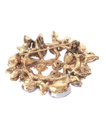 Crystal Flower Brooch