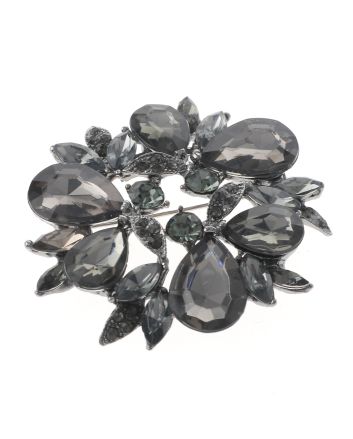 Crystal Flower Brooch