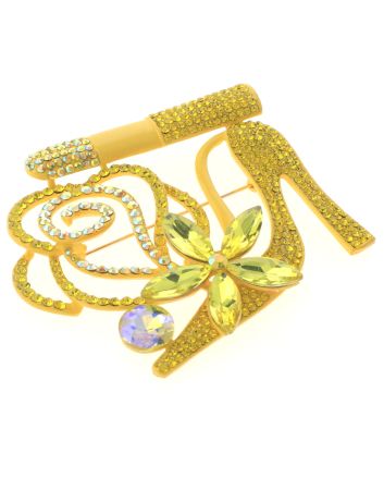 Large Crystal High Heel Shoe Brooch