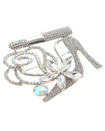 Large Crystal High Heel Shoe Brooch
