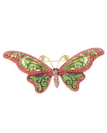 Large Crystal Butterfly Pin