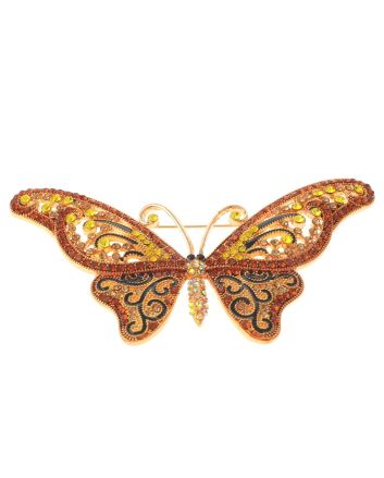 Large Crystal Butterfly Pin