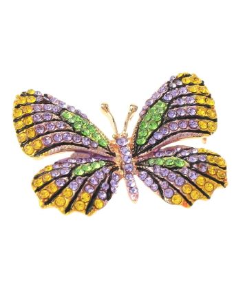 Rhinestone Butterfly Brooch  