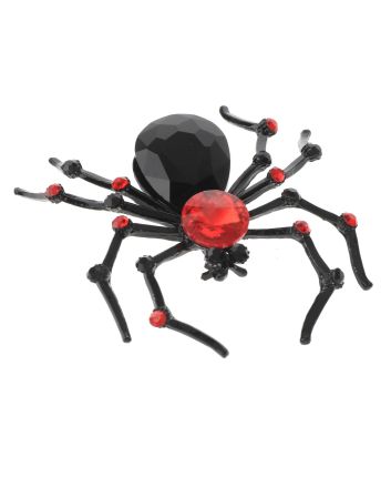 Large Crystal Spider Brooch  