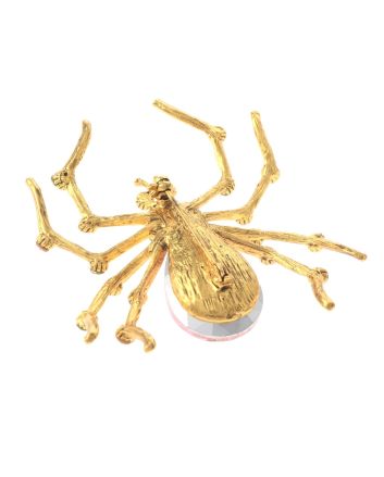 Large Crystal Spider Brooch  