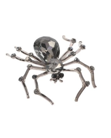 Large Crystal Spider Brooch  