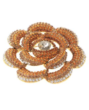 Large Crystal Flower Brooch  
