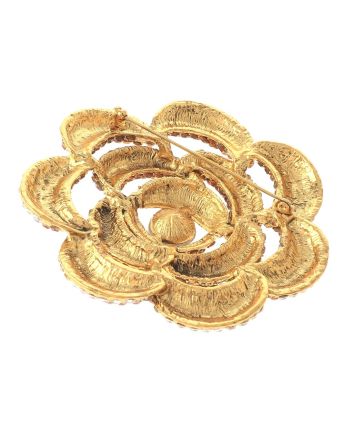 Large Crystal Flower Brooch  