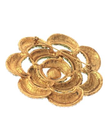 Large Crystal Flower Brooch  