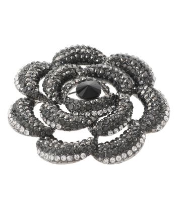 Large Crystal Flower Brooch  