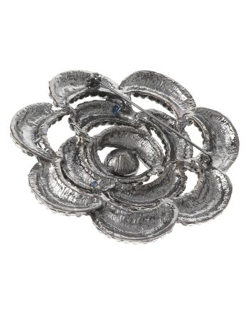 Large Crystal Flower Brooch  