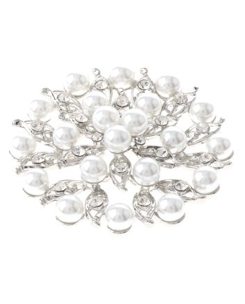 Crystal Flower Brooch  