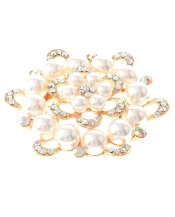 Crystal Flower Brooch  