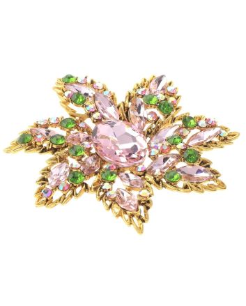 Large Crystal Flower Brooch  