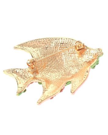 Crystal Fish Brooch  
