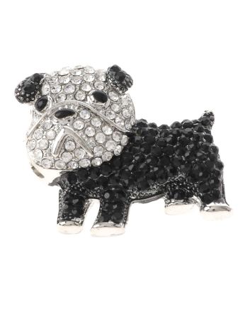 Crystal Dog Brooch  