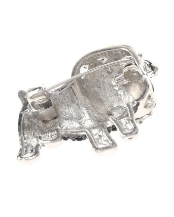Crystal Dog Brooch  