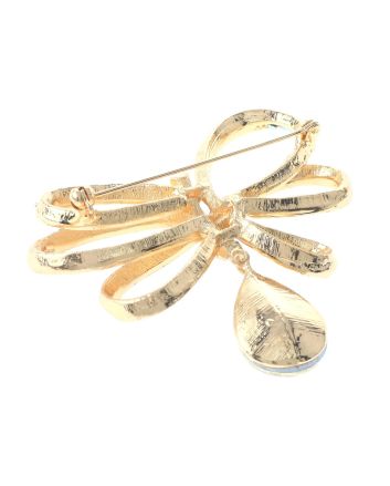 Crystal Flower Brooch