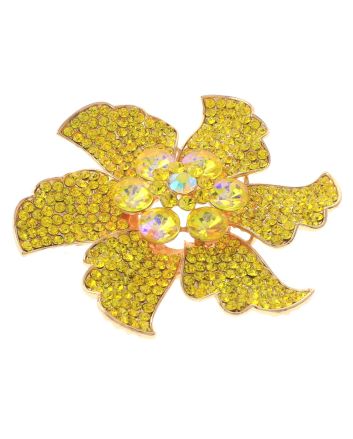 Large Crystal Flower Brooch