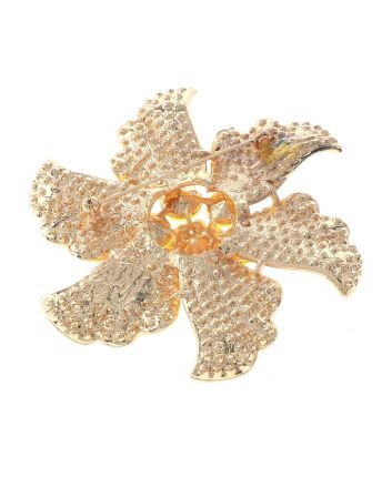Large Crystal Flower Brooch
