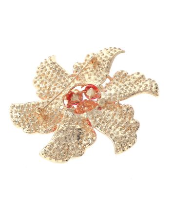 Large Crystal Flower Brooch