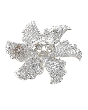 Large Crystal Flower Brooch