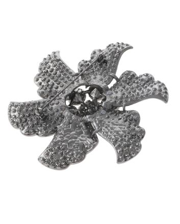 Large Crystal Flower Brooch
