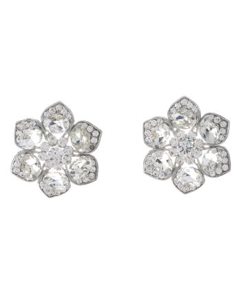 Crystal Flower Post Earrings