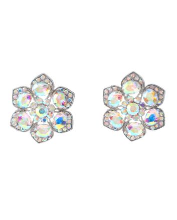 Crystal Flower Post Earrings