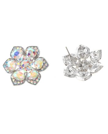 Crystal Flower Post Earrings