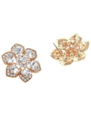 Crystal Flower Post Earrings