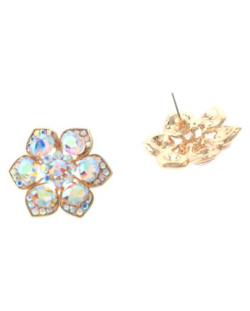Crystal Flower Post Earrings