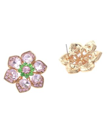Crystal Flower Post Earrings