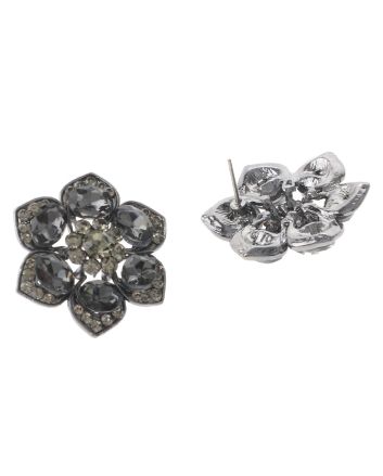 Crystal Flower Post Earrings