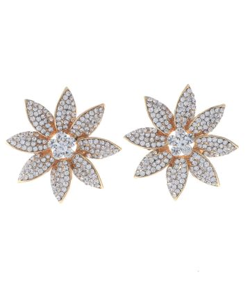 Crystal Flower Post Earrings