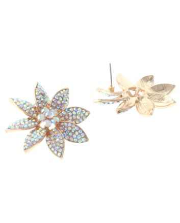 Crystal Flower Post Earrings