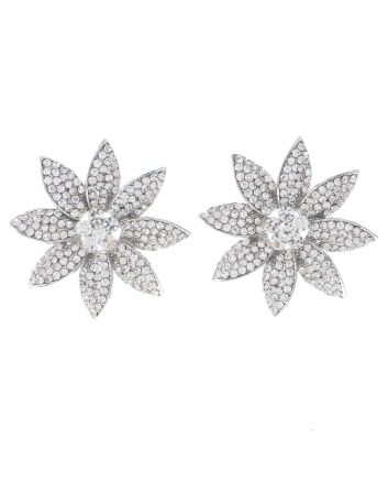 Crystal Flower Post Earrings