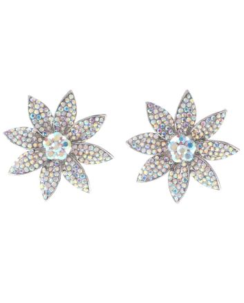 Crystal Flower Post Earrings
