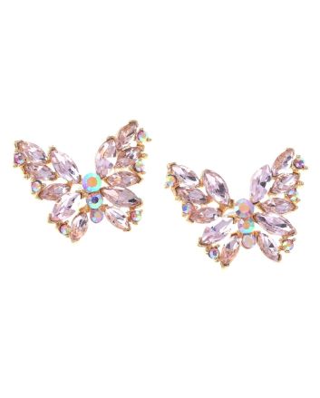 Crystal Post Butterfly Earrings