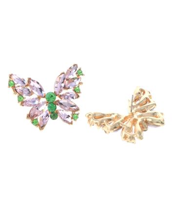 Crystal Post Butterfly Earrings