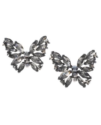 Crystal Post Butterfly Earrings