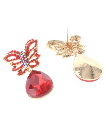 Crystal Post Butterfly Earrings