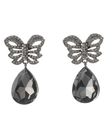 Crystal Post Butterfly Earrings