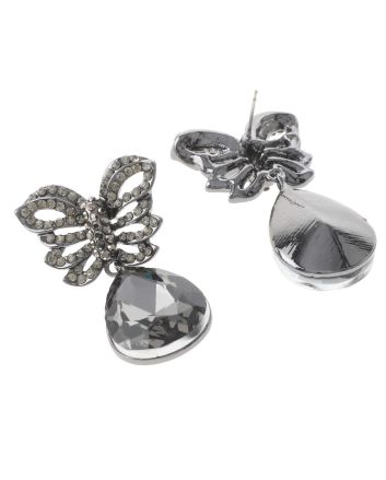 Crystal Post Butterfly Earrings
