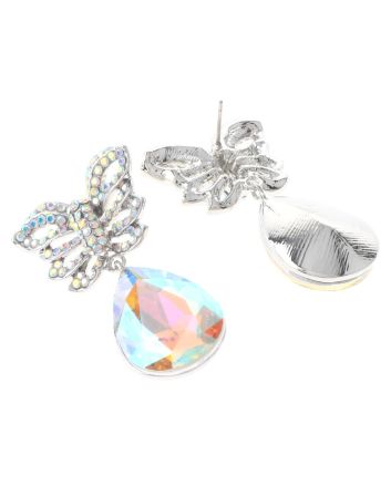 Crystal Post Butterfly Earrings
