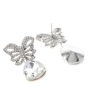 Crystal Post Butterfly Earrings