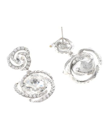 Crystal Flower Post Earrings