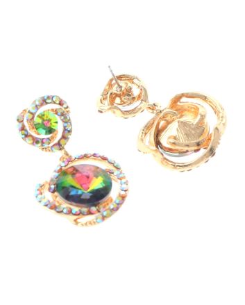 Crystal Flower Post Earrings