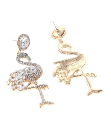 Crystal Flamingo Post Earrings