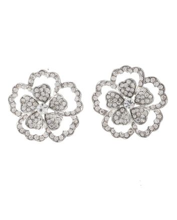 Crystal Flower Post Earrings
